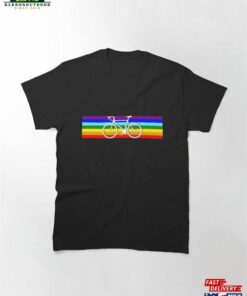 Bicycle Amp Cycling Silhouette And Rainbow Classic T-Shirt