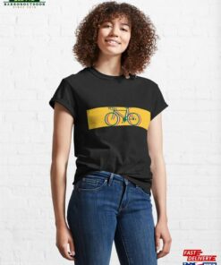 Bicycle And Cycling Silhouette Italian Flag On A Yellow Sun Band T Shirt Classic 1