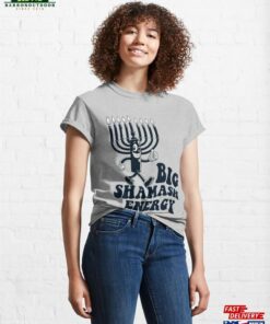 Big Shamash Energy Retro Cartoon Hanukkah Menorah Classic T Shirt 1