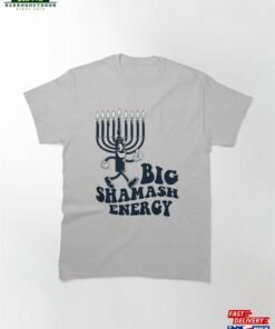 Big Shamash Energy Retro Cartoon Hanukkah Menorah Classic T Shirt 2