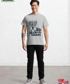 Big Shamash Energy Retro Cartoon Hanukkah Menorah Classic T Shirt 3