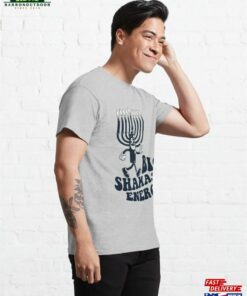 Big Shamash Energy Retro Cartoon Hanukkah Menorah Classic T Shirt 4
