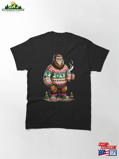 Bigfoot In Christmas Sweater Classic T-Shirt