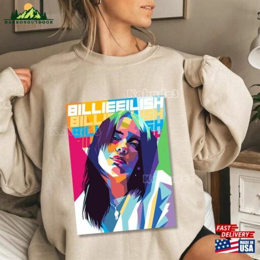 Bilie Eilish Singer Sweatshirt Happier Than Ever Billie Merch T-Shirt Unisex