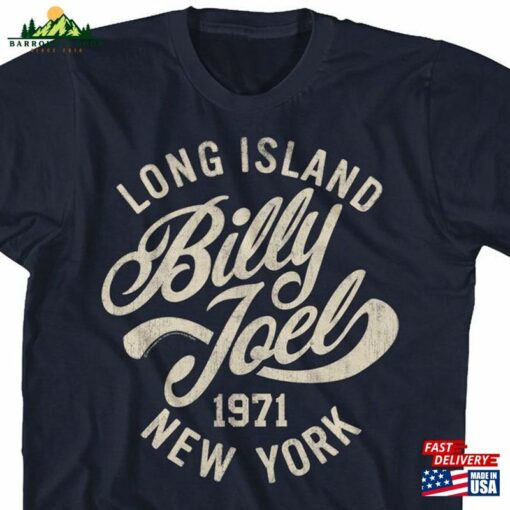 Billy Joel 1971 Long Island New York Navy Blue Shirt Classic T-Shirt