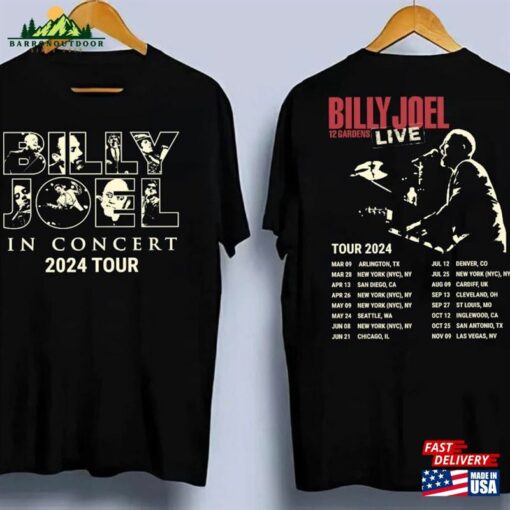 Billy Joel Music Tour 2024 Font Amp Back Shirt Vintage Hoodie Unisex