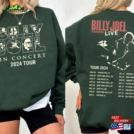 Billy Joel Music Tour 2024 Font Amp Back Shirt Vintage Unisex Sweatshirt