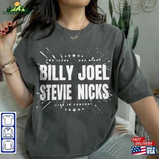 Billy Joel Stevie Nick Two Icons One Night 2023 Unisex Shirt Gift For Him Classic Hoodie