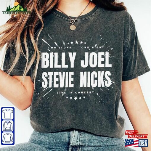 Billy Joel Stevie Nick Two Icons One Night 2023 Unisex Shirt Gift For Him Classic Hoodie