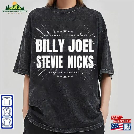 Billy Joel Stevie Nick Two Icons One Night 2023 Unisex Shirt Gift For Him Classic Hoodie