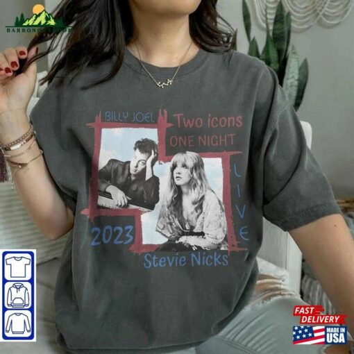 Billy Joel Stevie Nick Two Icons One Night Shirt Sweatshirt Hoodie Classic