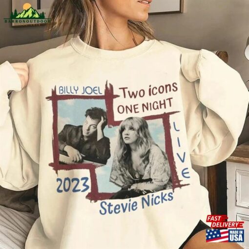 Billy Joel Stevie Nick Two Icons One Night Shirt Sweatshirt Hoodie T-Shirt Unisex