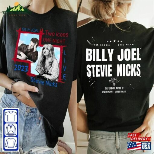 Billy Joel Stevie Nick Two Icons One Night Shirt Sweatshirt Hoodie Unisex