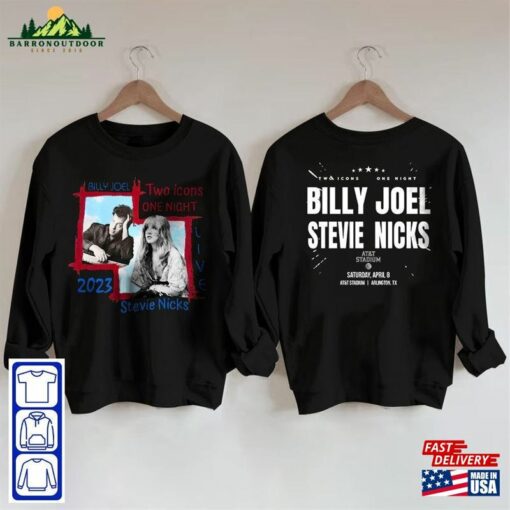 Billy Joel Stevie Nick Two Icons One Night Shirt Sweatshirt Hoodie Unisex