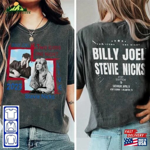 Billy Joel Stevie Nick Two Icons One Night Shirt Sweatshirt Hoodie Unisex