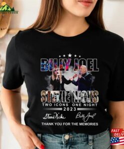Billy Joel Stevie Nick Two Icons One Night Shirt T-Shirt Signatures Hoodie