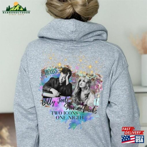 Billy Joel Stevie Nicks Concert Hoodie 2023 Two Icons Oversized Trendy Tumblr Shirt 70’S Band Gift For Her Him Unisex T-Shirt Classic