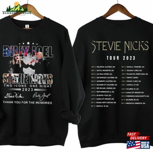 Billy Joel T-Shirt 2023 Stevie Nick Two Icons One Night Shirt Music World Tour Hoodie Classic