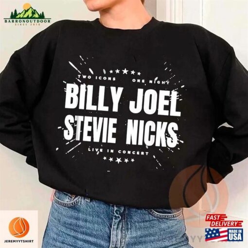 Billy Joel Tour 2023 Unisex Sweatshirt Stevie Nick Two Icons One Night Shirt Tee Classic