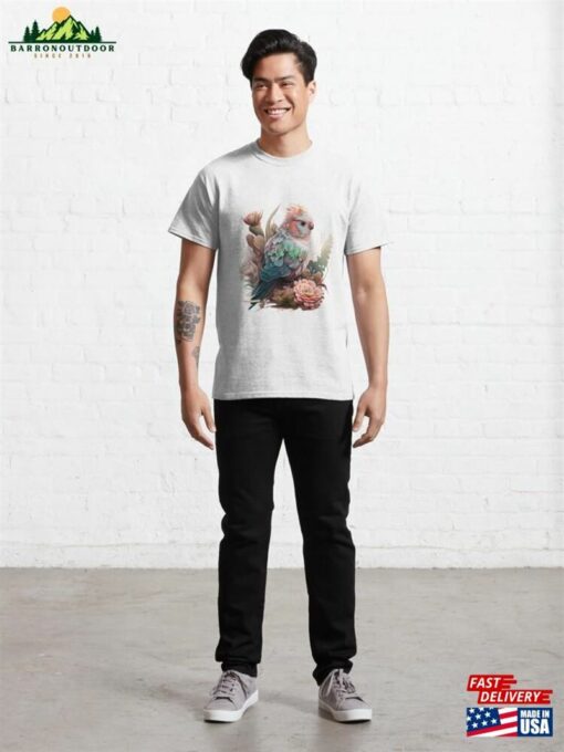 Bird Sitting By Flowers Classic T-Shirt Sweatshirt Hoodie