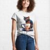 Black Cat And Porcelain Coffee Cup Classic T-Shirt Sweatshirt