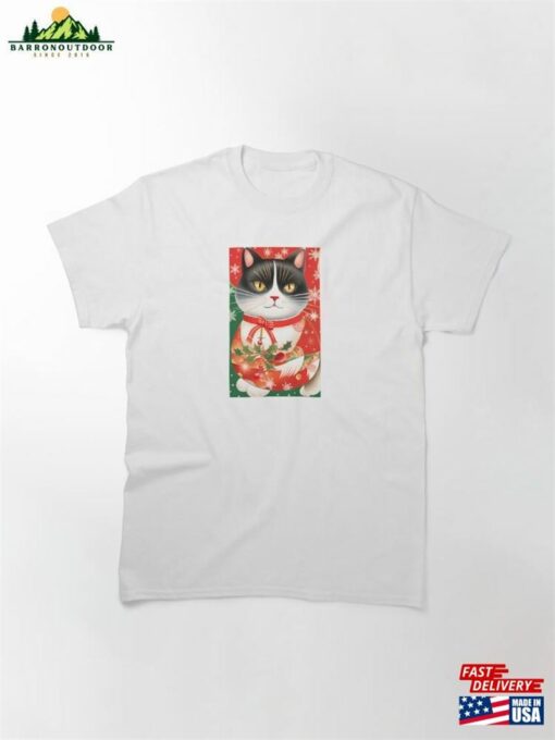 Black Cat Christmas Classic T-Shirt Unisex