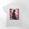 Black Cat Pink Roses Classic T-Shirt Unisex Sweatshirt