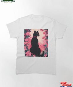Black Cat Pink Roses Classic T-Shirt Unisex Sweatshirt Black Cat Pink Roses Classic T-Shirt Unisex Sweatshirt