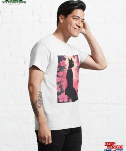 Black Cat Pink Roses Classic T-Shirt Unisex Sweatshirt 3 Black Cat Pink Roses Classic T Shirt Unisex Sweatshirt 4