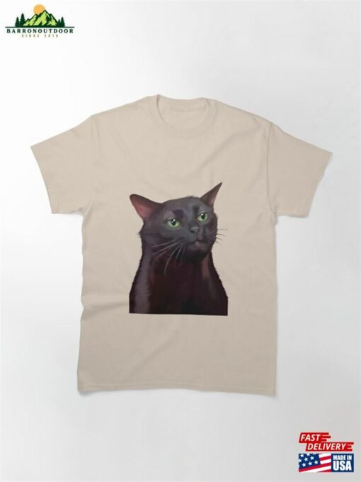 Black Cat Zoning Out Meme Classic T-Shirt Hoodie