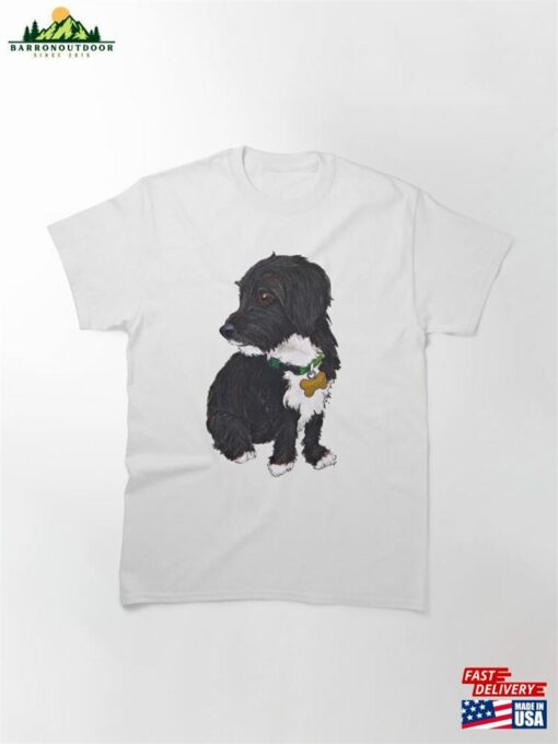 Black Dog With A Green Collar And Gold Tag Classic T-Shirt Unisex Sweatshirt