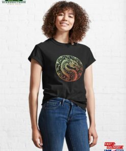 Black Dragon Silhouette Gold And Red Logo Classic T Shirt Sweatshirt 1