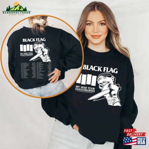 Black Flag My War Tour 2024 Shirt Band Fan Unisex Hoodie