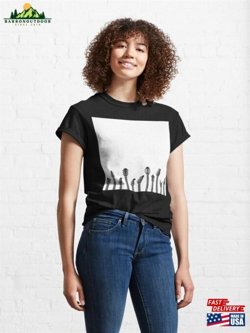 Black Guitars White Background Musical Collection Classic T-Shirt Unisex