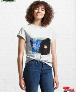 Black Hollyhock Blue Larkspur Classic T-Shirt Unisex Black Hollyhock Blue Larkspur Classic T-Shirt Unisex