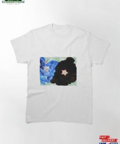 Black Hollyhock Blue Larkspur Classic T-Shirt Unisex