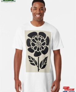 Black Retro Flower Long T-Shirt Classic Black Retro Flower Long T-Shirt Classic