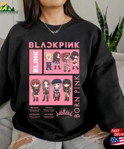 Blackpink Born Pink World Tour Shirt 2023 Chibi Sweatshirt T-Shirt