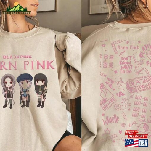 Blackpink Shirt Members Chibi Pink Venom Signatures Cute Sweatshirt Jisoo Hoodie T-Shirt