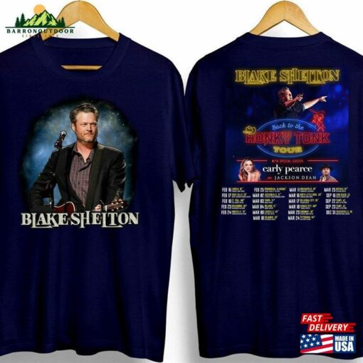 Blake Shelton Back To The Honky Tonk Tour 2023 T-Shirt Merch Shirt Hoodie Classic