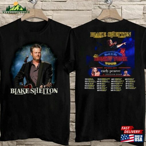 Blake Shelton Back To The Honky Tonk Tour 2023 T-Shirt Merch Shirt Hoodie Classic