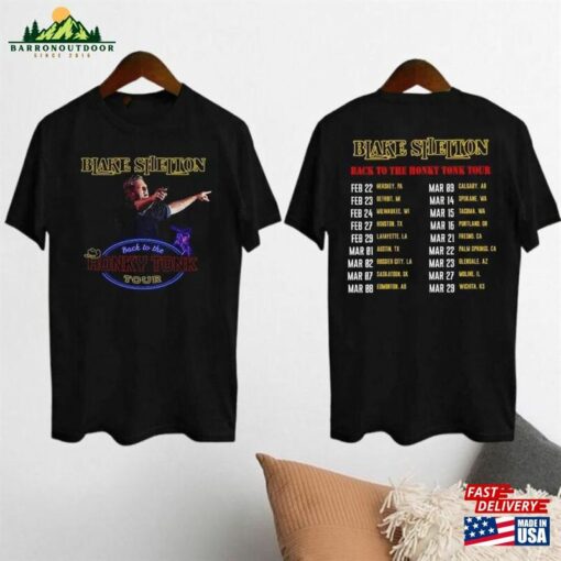 Blake Shelton Tour 2024 Shirt Back To The Honky Tonk Fan Gift T-Shirt Classic