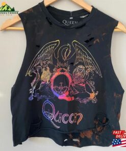 Bleached And Distressed Queen Crop Top Size Small T-Shirt Classic 1 Bleached And Distressed Queen Crop Top Size Small T Shirt Classic 2