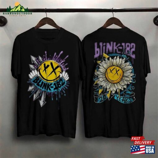 Blink 182 Arrow Smiley Shirt 2 Sides Blink182 The World Tour 2023 Smile Sweatshirt Classic