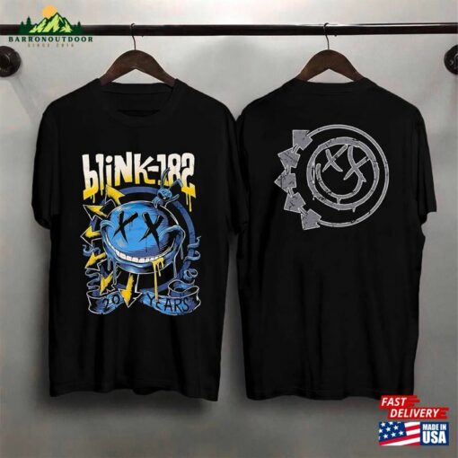 Blink 182 Arrow Smiley T-Shirt 2 Sides Blink182 The World Tour 2023 Shirt Smile Classic Hoodie