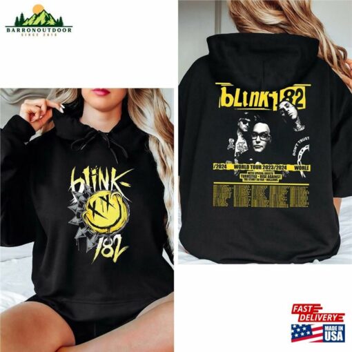 Blink 182 Band T-Shirt 2 Side Tour Date 2023 Shirt Merch Unisex Sweatshirt