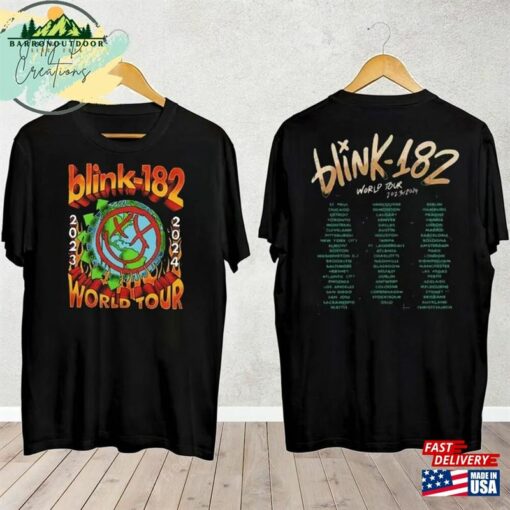 Blink 182 Band World Tour 2023 2024 Shirt 90S Vintage Smile T-Shirt Sweatshirt Classic