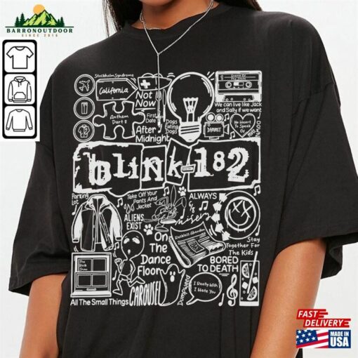 Blink 182 Doodle Art Shirt Vintage Merch Album Lyric Sweatshirt Hoodie Classic