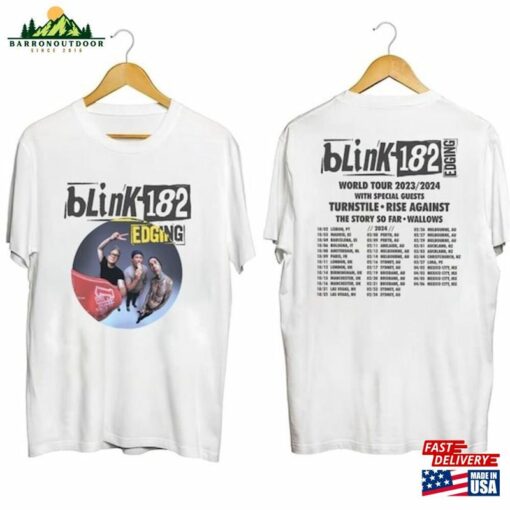 Blink 182 Music Band 2023 T-Shirt World Tour Shirt Gift For Fan Tee Unisex