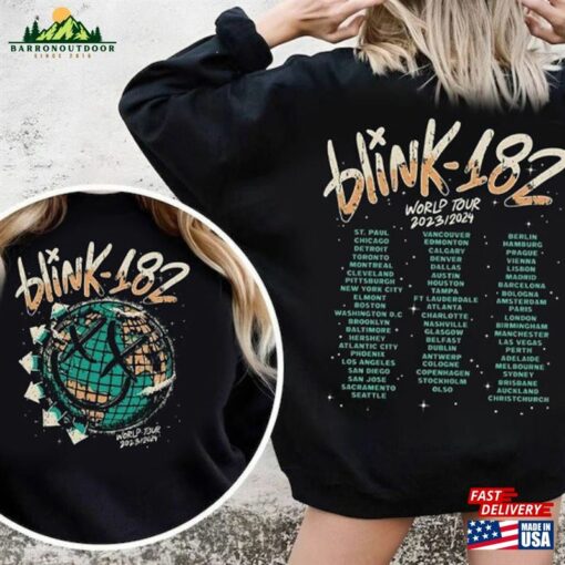 Blink 182 Shirt Rock N Roll World Tour 2023 Classic Hoodie